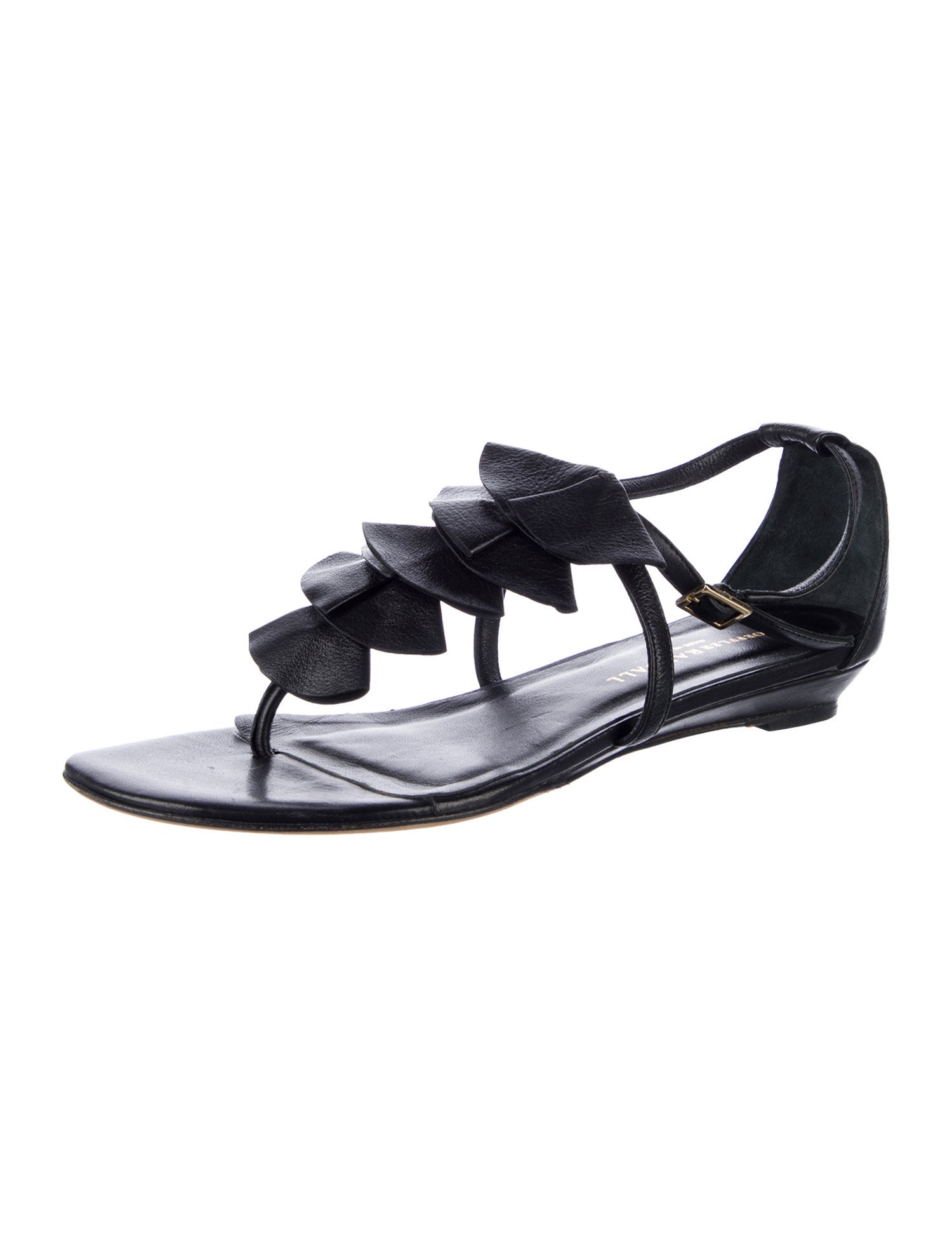 Loeffler Randall Leather T-Strap Sandals