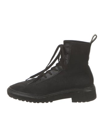 Loeffler Randall Leather Trim Embellishment Combat Boots