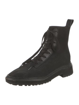 Loeffler Randall Leather Trim Embellishment Combat Boots