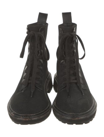 Loeffler Randall Leather Trim Embellishment Combat Boots