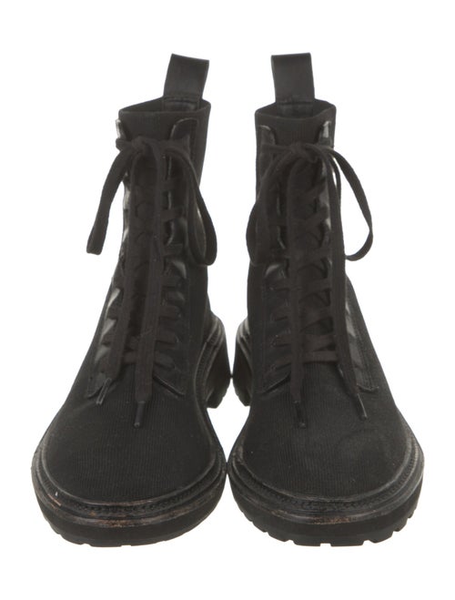 Loeffler Randall Leather Trim Embellishment Combat Boots