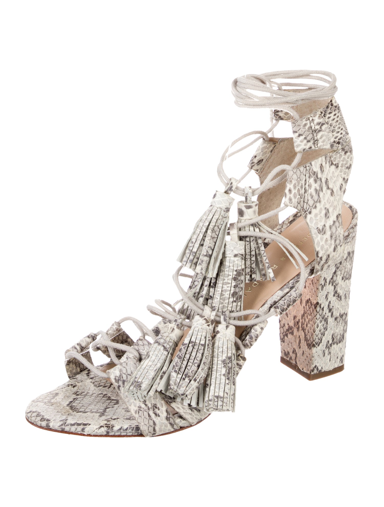 Loeffler Randall Snakeskin Animal Print Gladiator Sandals