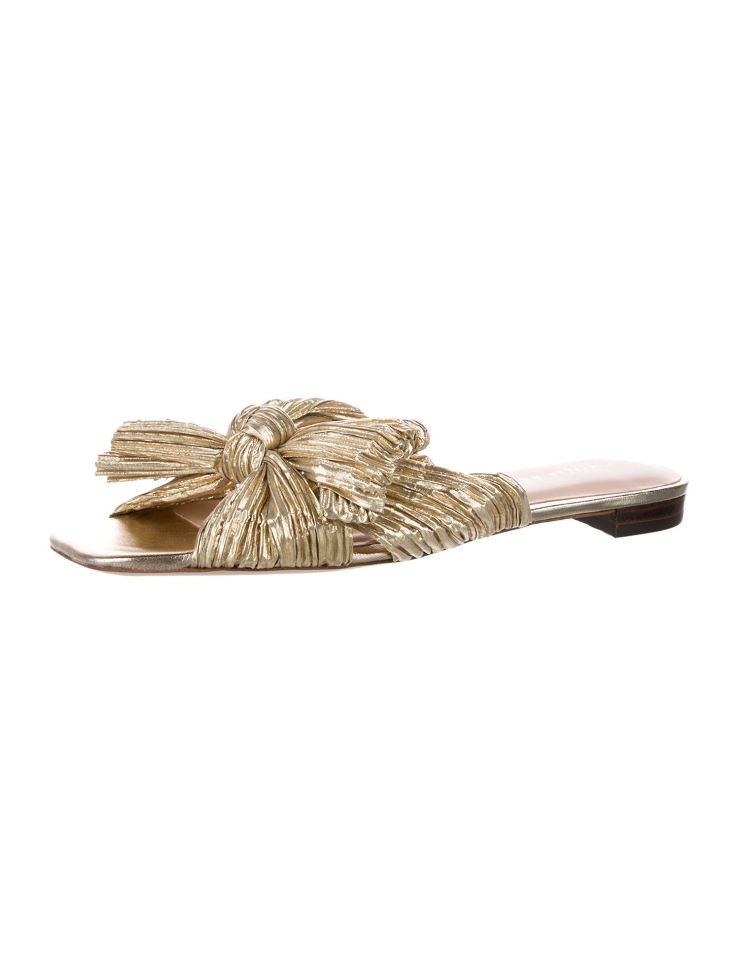 Loeffler Randall Leather Bow Accents Slides