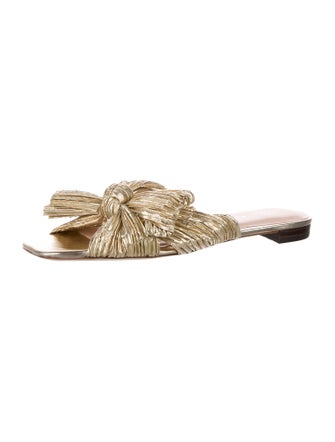 Loeffler Randall Leather Bow Accents Slides
