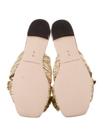 Loeffler Randall Leather Bow Accents Slides