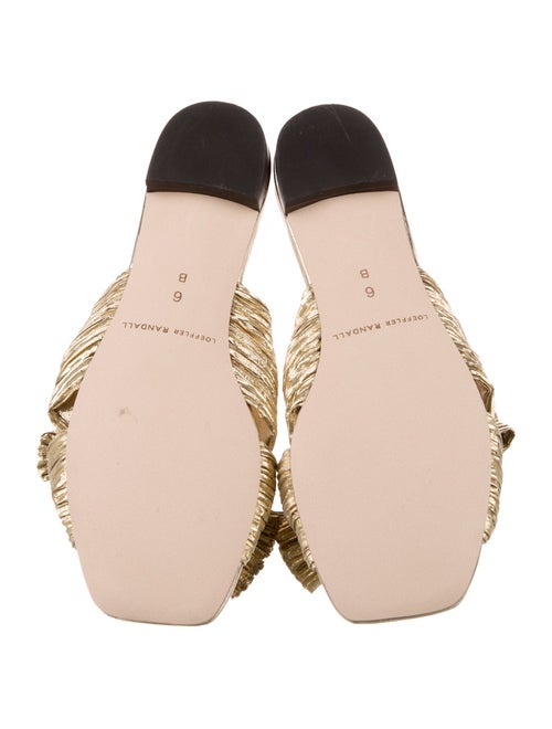 Loeffler Randall Leather Bow Accents Slides