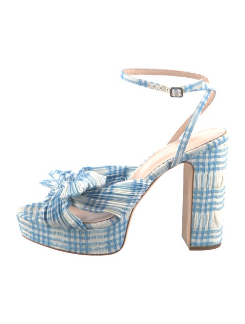 Loeffler Randall Plaid Print Bow Accents Sandals