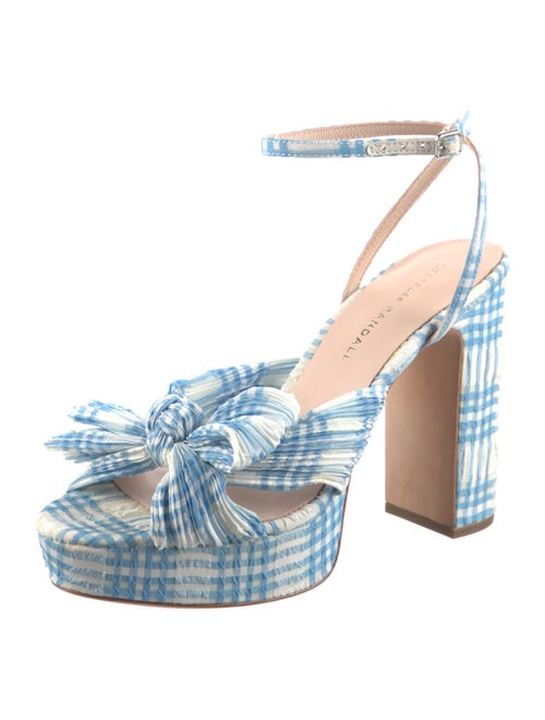 Loeffler Randall Plaid Print Bow Accents Sandals
