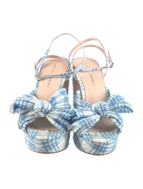 Loeffler Randall Plaid Print Bow Accents Sandals