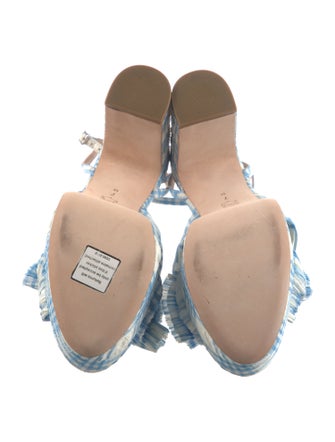 Loeffler Randall Plaid Print Bow Accents Sandals