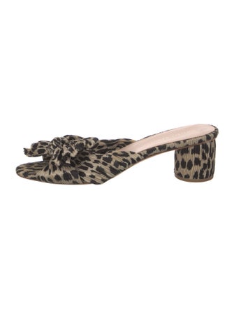 Loeffler Randall Animal Print Bow Accents Slides
