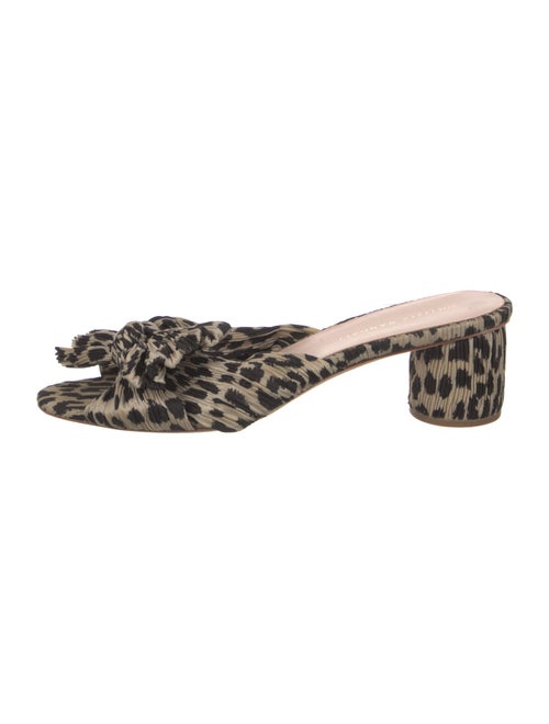 Loeffler Randall Animal Print Bow Accents Slides