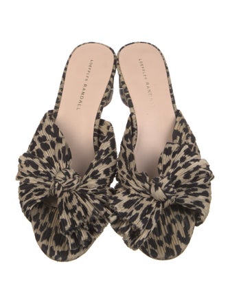 Loeffler Randall Animal Print Bow Accents Slides