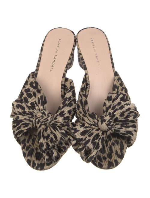 Loeffler Randall Animal Print Bow Accents Slides