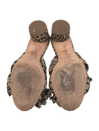 Loeffler Randall Animal Print Bow Accents Slides