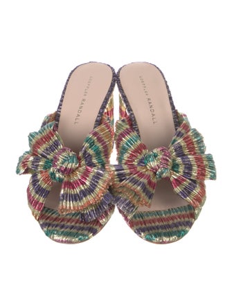Loeffler Randall Printed Bow Accents Slides
