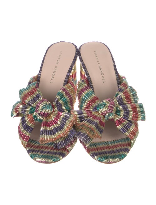 Loeffler Randall Printed Bow Accents Slides