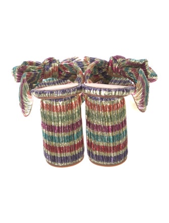 Loeffler Randall Printed Bow Accents Slides