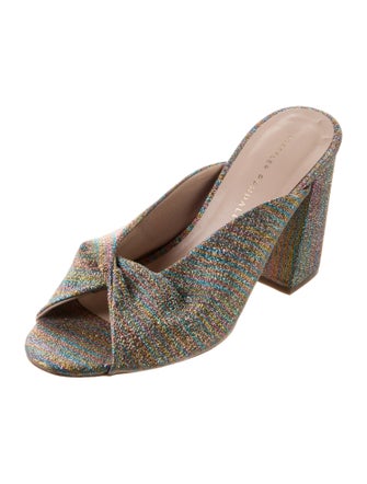 Loeffler Randall Printed Glitter Accents Slides