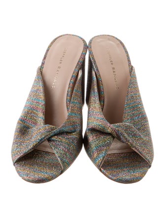 Loeffler Randall Printed Glitter Accents Slides