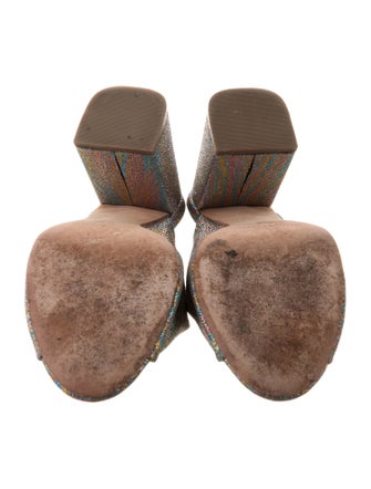 Loeffler Randall Printed Glitter Accents Slides