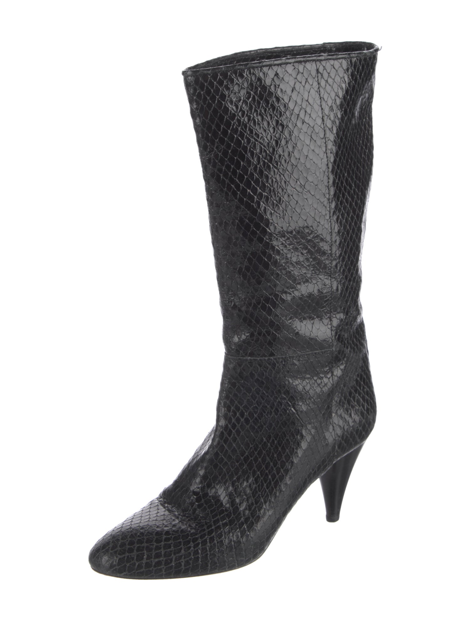 Loeffler Randall Leather Colorblock Pattern Boots