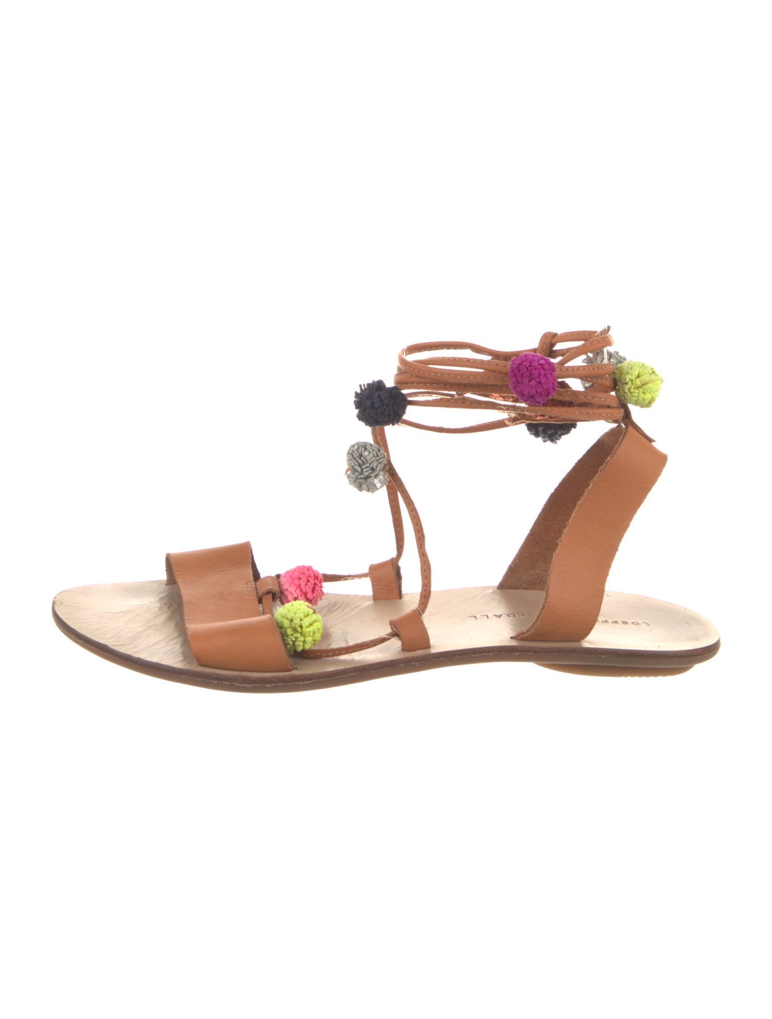 Loeffler Randall Leather Colorblock Pattern Sandals