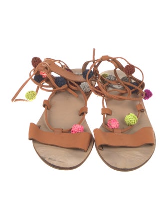 Loeffler Randall Leather Colorblock Pattern Sandals