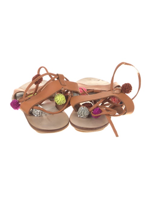 Loeffler Randall Leather Colorblock Pattern Sandals