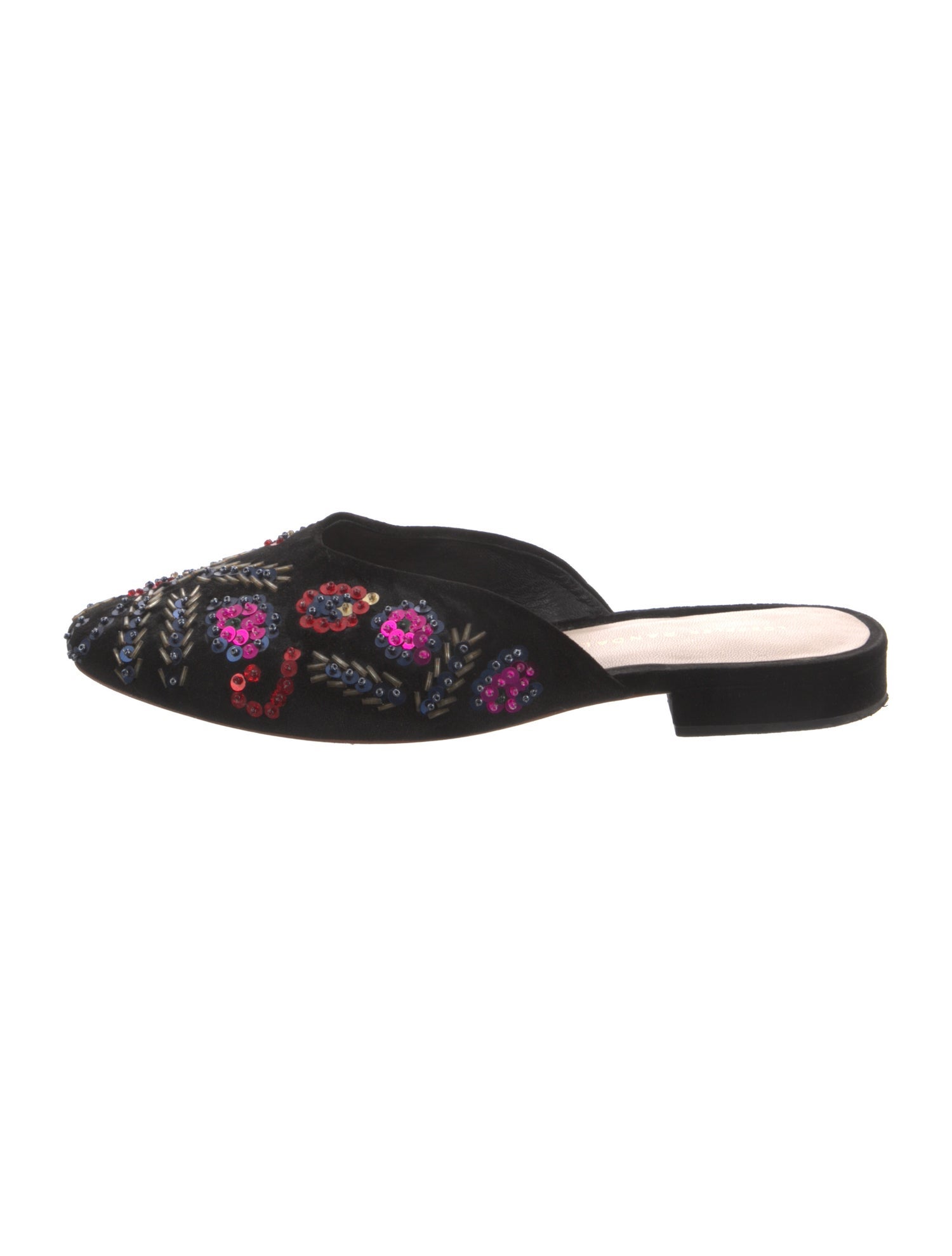 Loeffler Randall Velvet Floral Print Mules