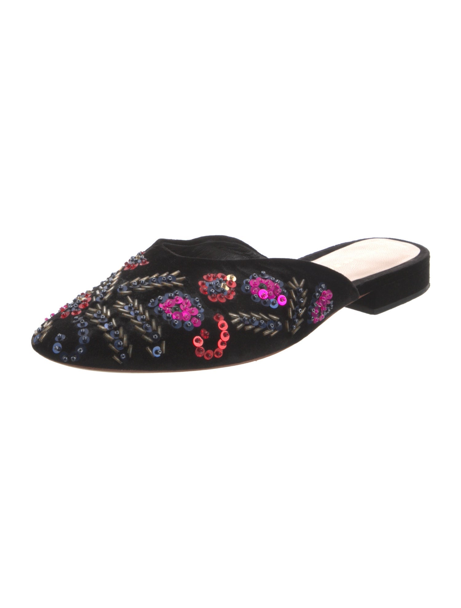 Loeffler Randall Velvet Floral Print Mules