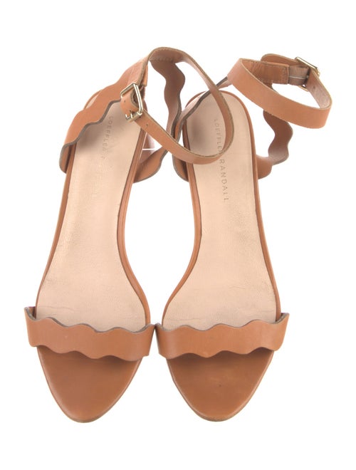 Loeffler Randall Leather Scalloped Accent Sandals