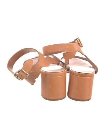 Loeffler Randall Leather Scalloped Accent Sandals