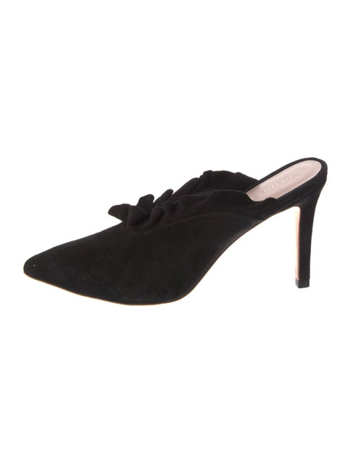Loeffler Randall Suede Ruffle Embellishment Mules