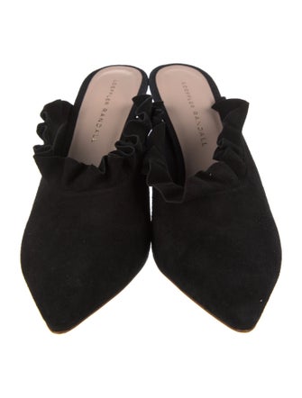 Loeffler Randall Suede Ruffle Embellishment Mules