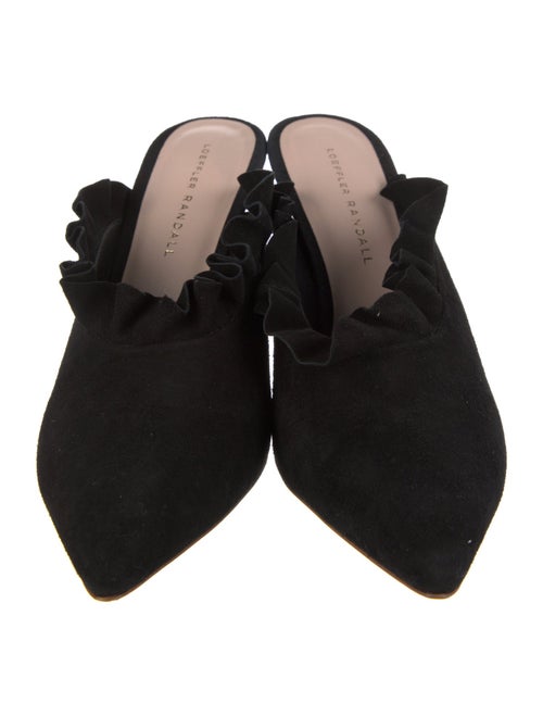 Loeffler Randall Suede Ruffle Embellishment Mules