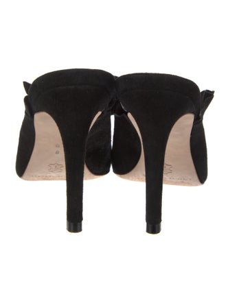 Loeffler Randall Suede Ruffle Embellishment Mules
