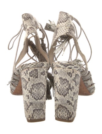 Loeffler Randall Python Animal Print Gladiator Sandals