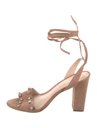 Loeffler Randall Suede Crystal Embellishments Sandals
