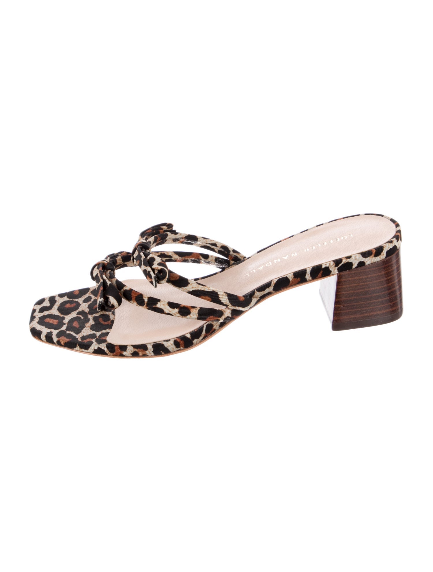 Loeffler Randall Animal Print Bow Accents Slides