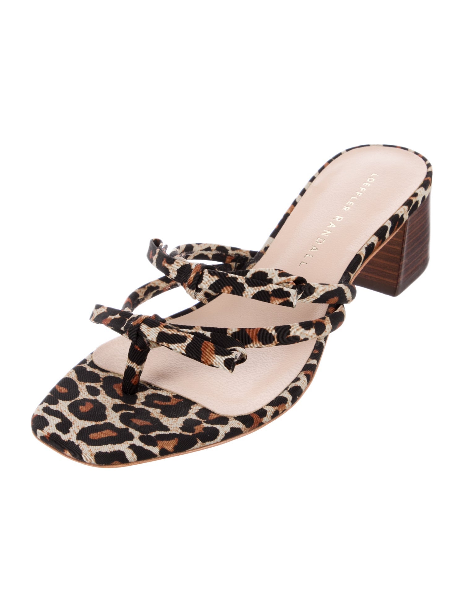 Loeffler Randall Animal Print Bow Accents Slides
