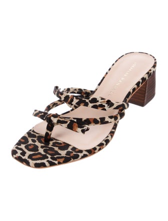 Loeffler Randall Animal Print Bow Accents Slides