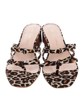 Loeffler Randall Animal Print Bow Accents Slides