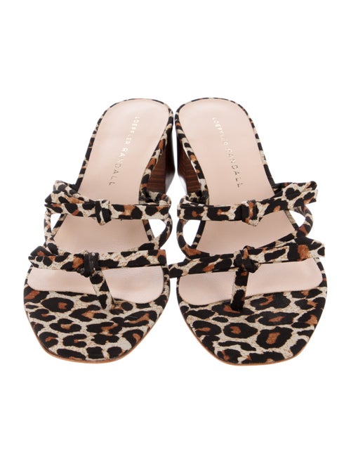 Loeffler Randall Animal Print Bow Accents Slides