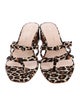 Loeffler Randall Animal Print Bow Accents Slides