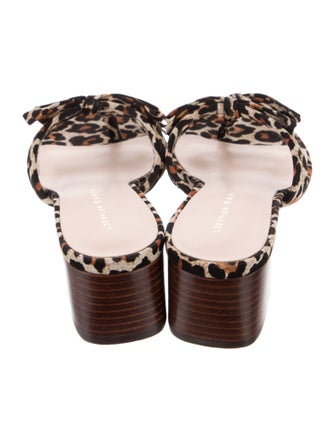 Loeffler Randall Animal Print Bow Accents Slides