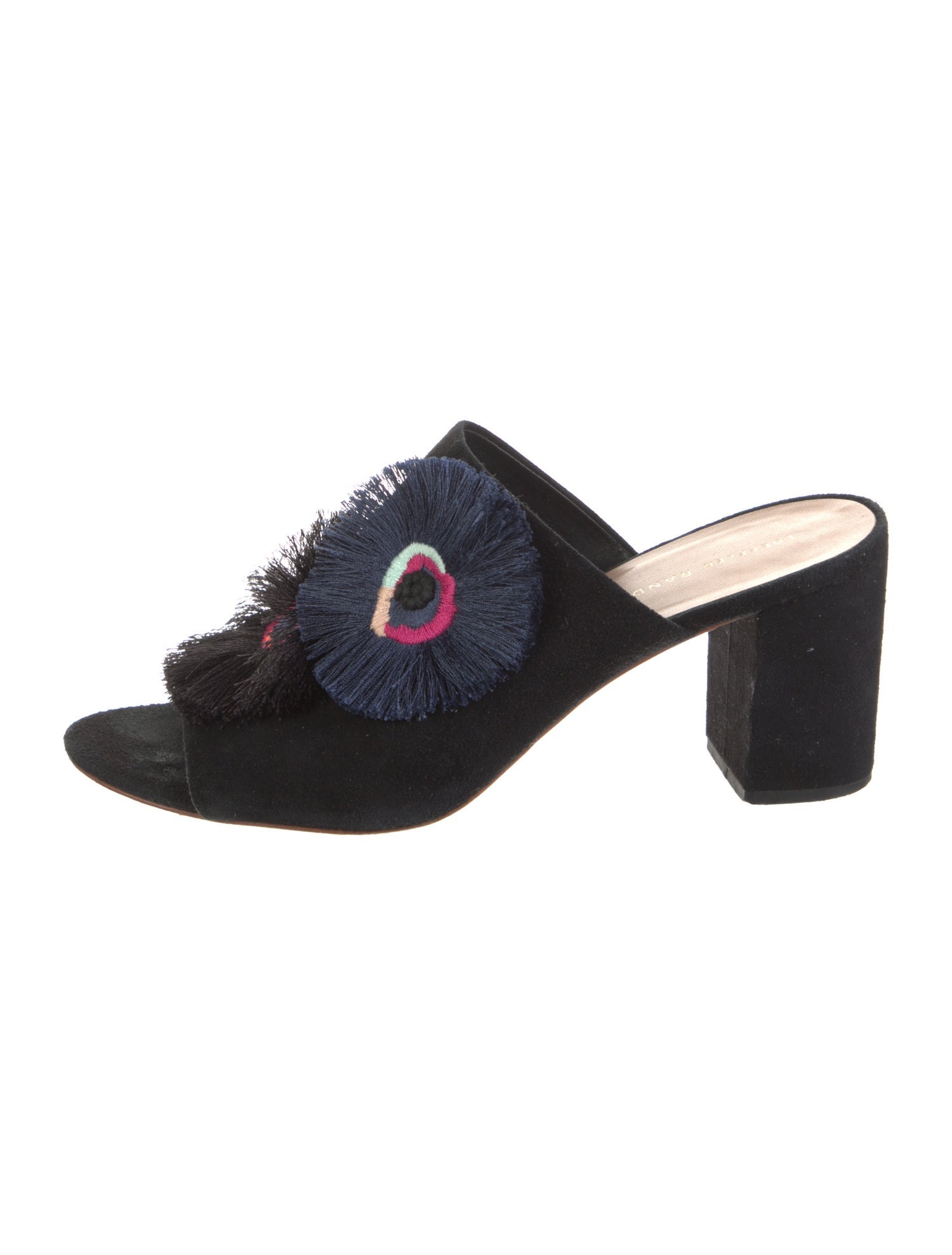 Loeffler Randall Suede Embroidered Accent Slides