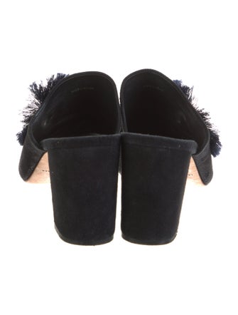 Loeffler Randall Suede Embroidered Accent Slides