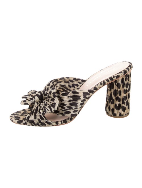 Loeffler Randall Animal Print Bow Accents Slides