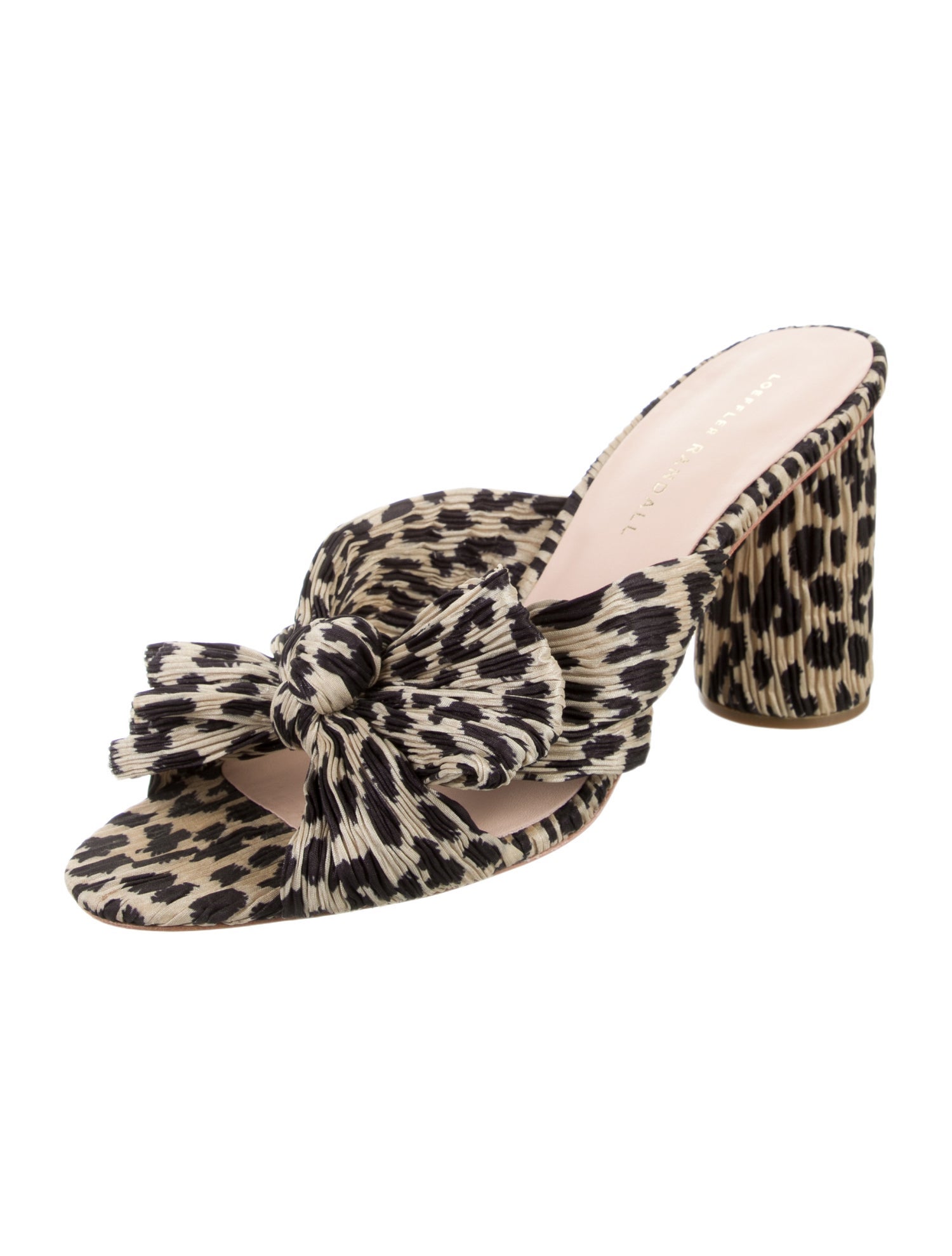 Loeffler Randall Animal Print Bow Accents Slides
